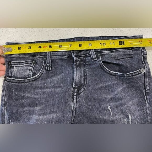R13 Kate Skinny Jeans Orion Black 26x27 Made in Italy Distressed EUC - Picture 11 of 13